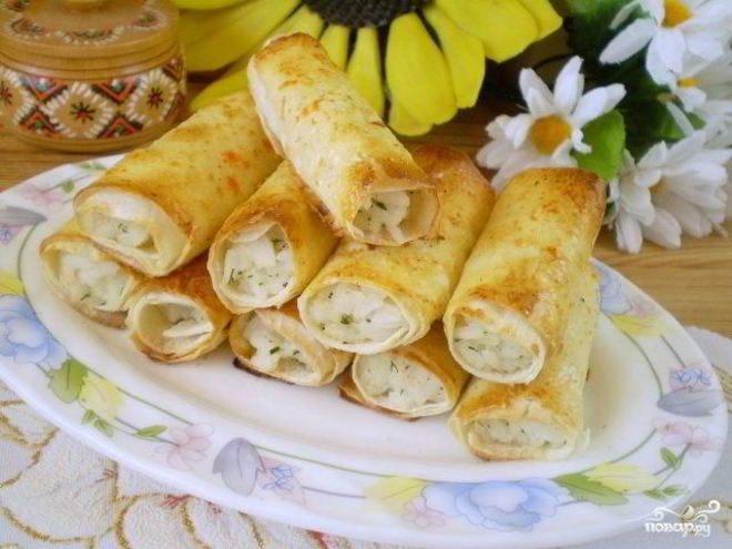 Рецепт трубочек из лаваша, запеченные в духовке