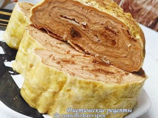 Рецепт творожно-тыквенного рулет из лаваша