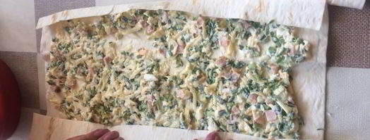 жареный лаваш с начинкой. Шаг 2