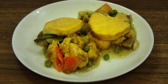 Куриное филе с лепешками