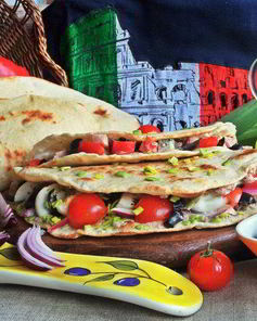 Лепешки пьядины с начинками