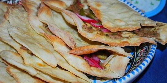 Лепешки с сыром и фаршем