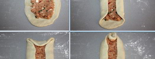 пиде — турецкие лепешки с фаршем, фетой и помидорами. Шаг 6