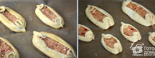 пиде — турецкие лепешки с фаршем, фетой и помидорами. Шаг 7