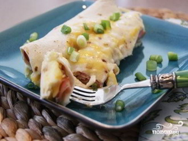 Рецепт питы с ветчиной