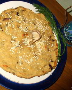 Соевая лепешка с вешенками