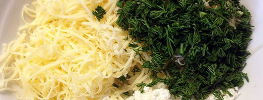 спиралевидные лепешки с творогом и сыром. Шаг 2