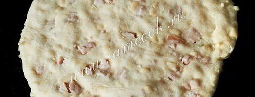 сырные лепешки с ветчиной. Шаг 7