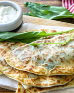 Сырные лепешки с зеленью и мацони