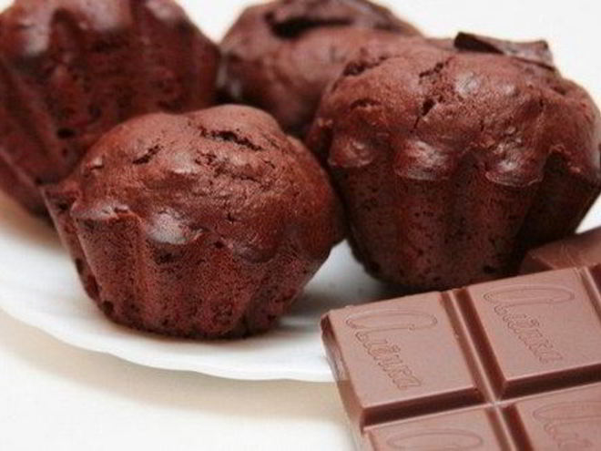Рецепт домашних маффинов на горьком шоколаде