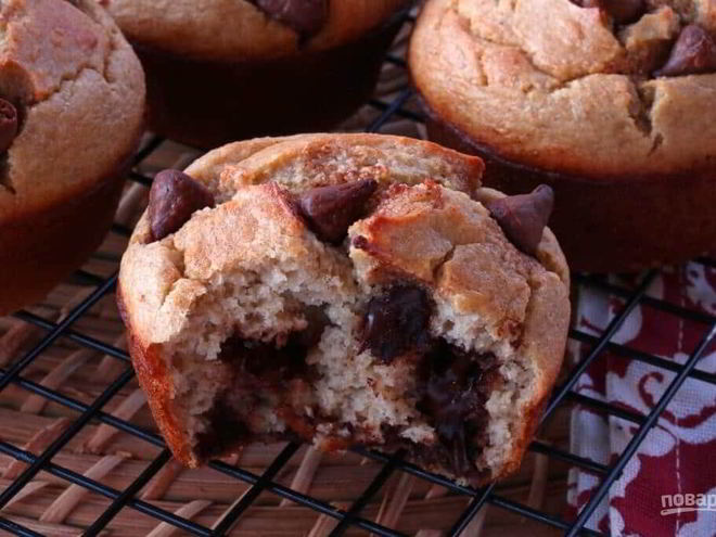 Рецепт маффинов из овсянки и бананов с шоколадом