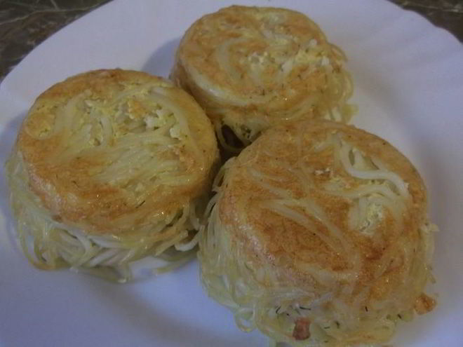 Рецепт маффинов из спагетти