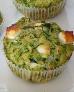 Маффины со шпинатом и фета с пикантым дипом