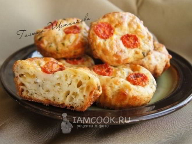 Рецепт пикантных маффинов из сыра и творога
