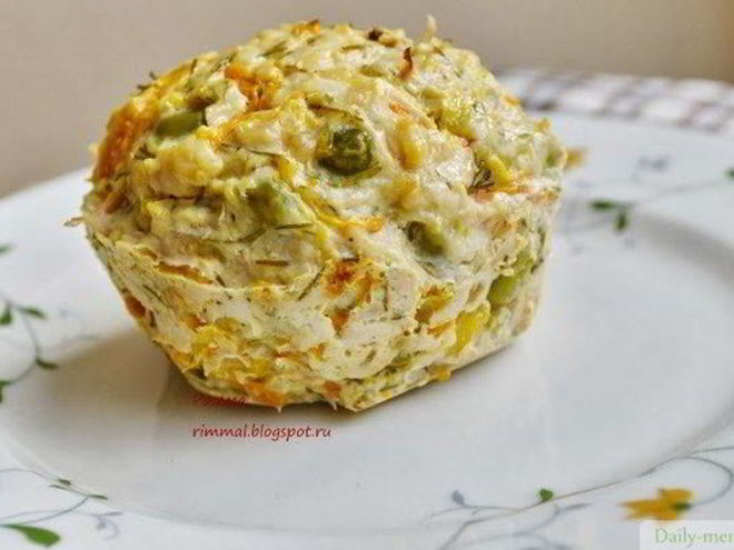 Рецепт сочных куриных маффинов с зеленью