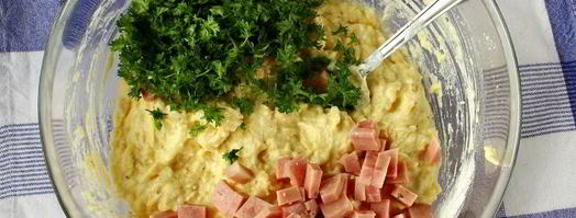 сырные маффины с ветчиной и яйцом. Шаг 7