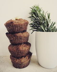 Цельнозерновые маффины с изюмом и грецкими орехами без сахара и без яиц