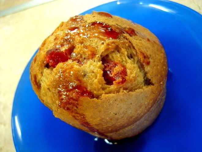 Рецепт творожно-кукурузных маффины с бананами и клубникой