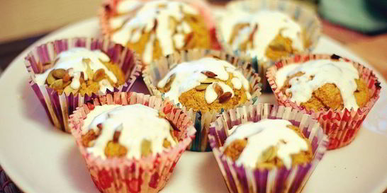 Тыквенные маффины с йогуртовым кремом