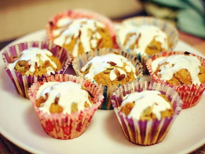 Рецепт тыквенных маффинов с йогуртовым кремом