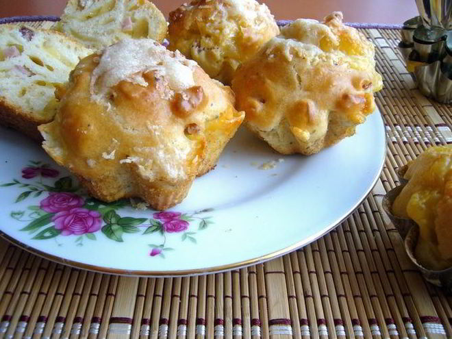 Рецепт ветчинно-сырных маффины