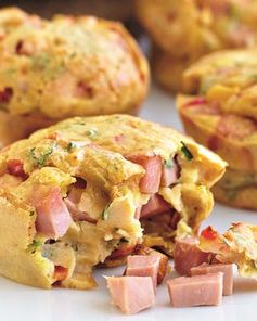 Яичные маффины с колбасой и сладким перцем