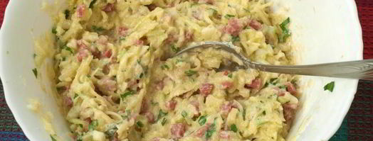 кабачковые оладьи с колбасой. Шаг 4