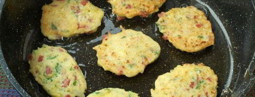 кабачковые оладьи с колбасой. Шаг 6