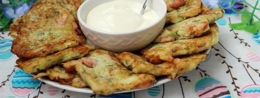 кабачковые оладьи с сосисками. Шаг 7