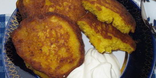 Кукурузные оладушки с тыквой