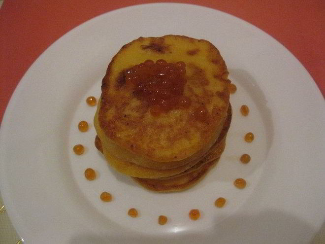 Рецепт оладий из икры