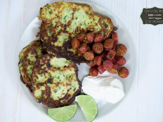 Рецепт оладий из кабачка с сыром