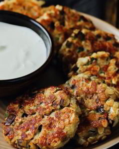 Оладьи из кабачков и баклажанов