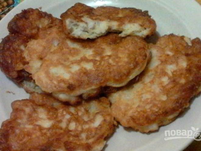 Рецепт оладий из куриного филе