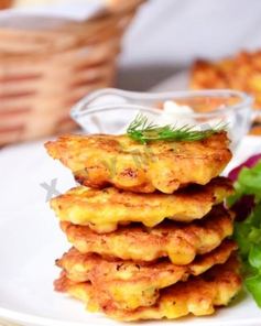 Оладьи из курицы и кукурузы