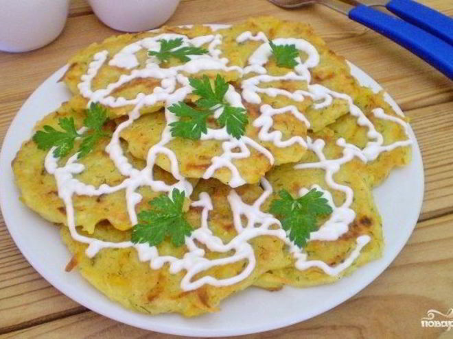 Рецепт оладий из тыквы с картофелем