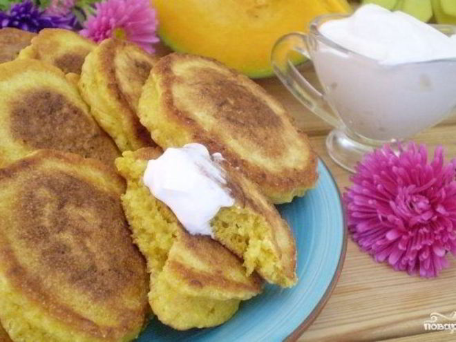 Рецепт оладий из тыквы с манкой