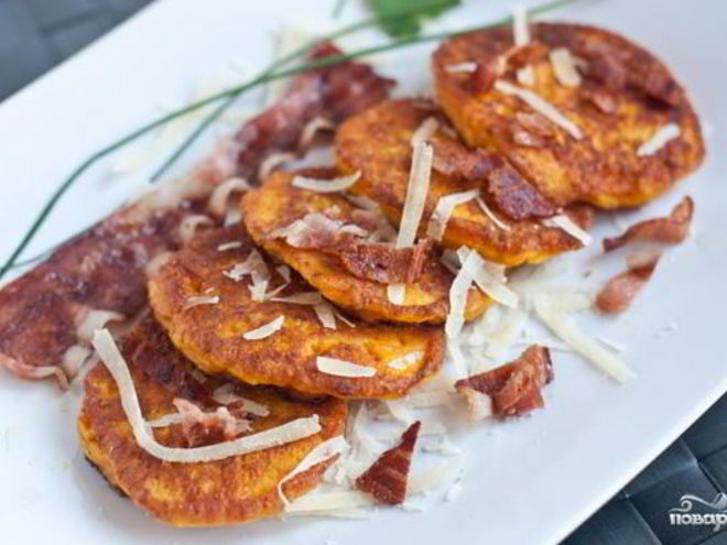 Рецепт оладий из тыквы с сыром