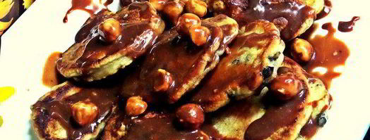 оладьи с черникой и шоколадом. Шаг 11