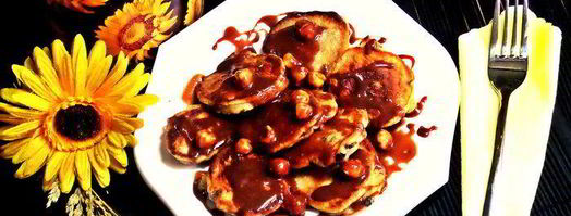 оладьи с черникой и шоколадом. Шаг 13