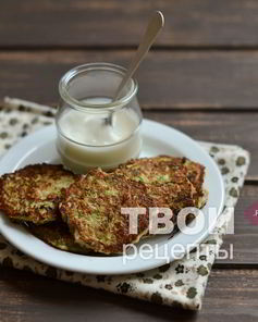 Оладьи с кабачками и овсяными хлопьями