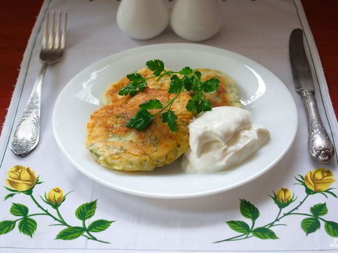 Рецепт оладий с сыром и зеленью