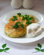 Оладьи с сыром и зеленью