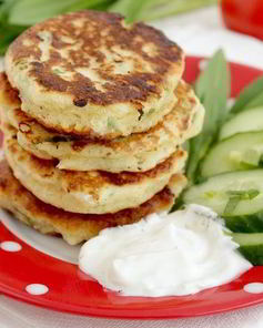 Оладьи с творогом и черемшой