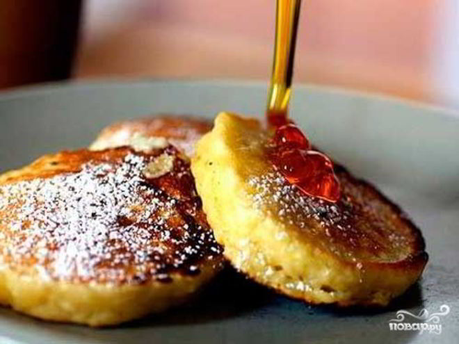 Рецепт оладий с творогом на кефире