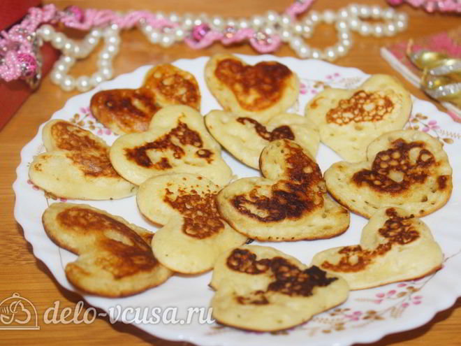 Рецепт оладий-сердечек