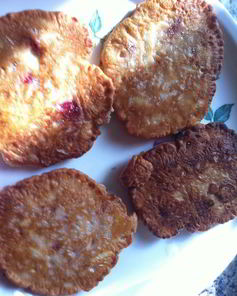 Оладьи яблоко с вишней