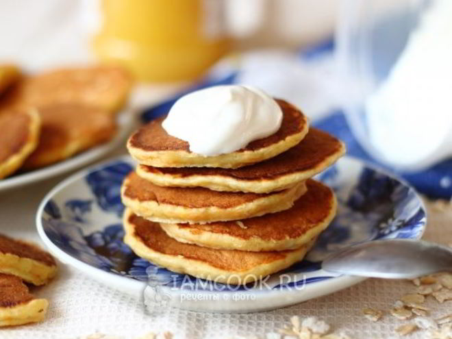 Рецепт овсяных оладий на кефире