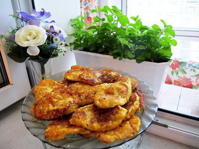 Рецепт тыквенных оладий с пшенкой