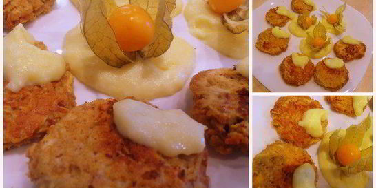 Яблочные оладьи с лимонным соусом